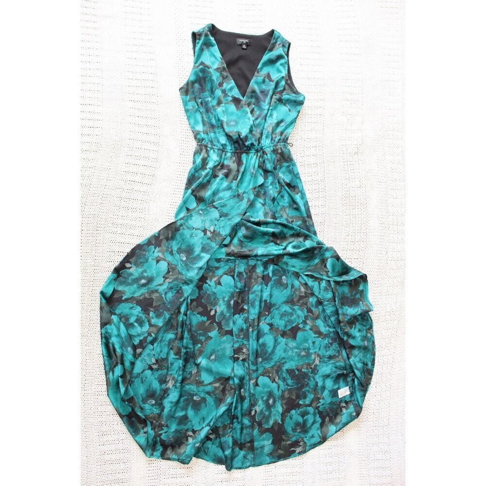 Tahari Charmeuse Floral Wrap Midi Dress XS Jen (Arielle Siegel) Life & Beth - Picture 5 of 11